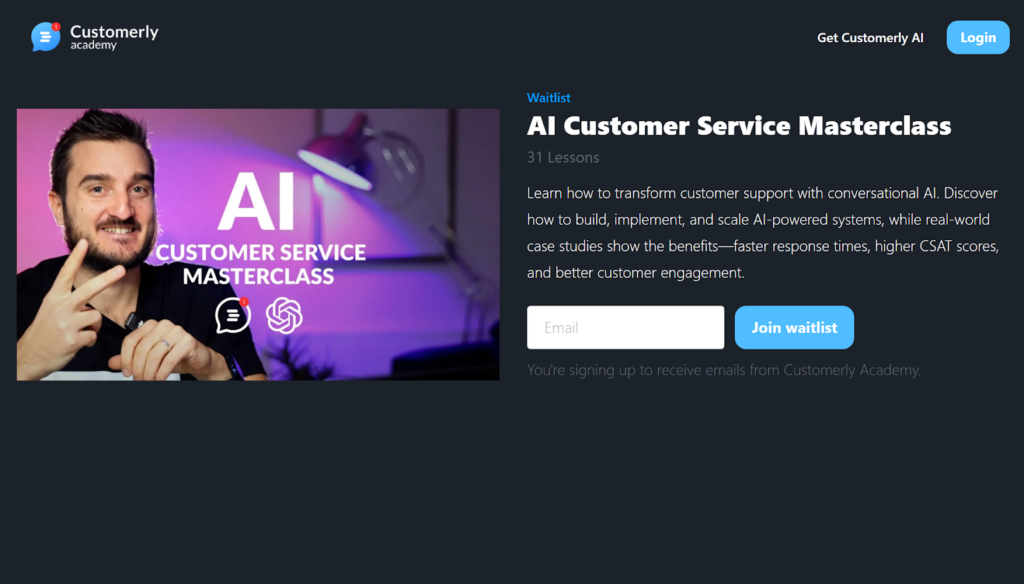 Customerly Academy Dashboard