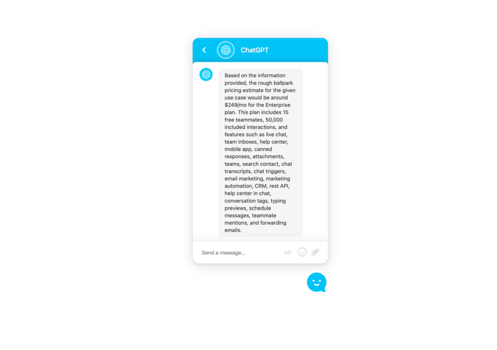 ChatGPT for Customer Service real case pre-sales question