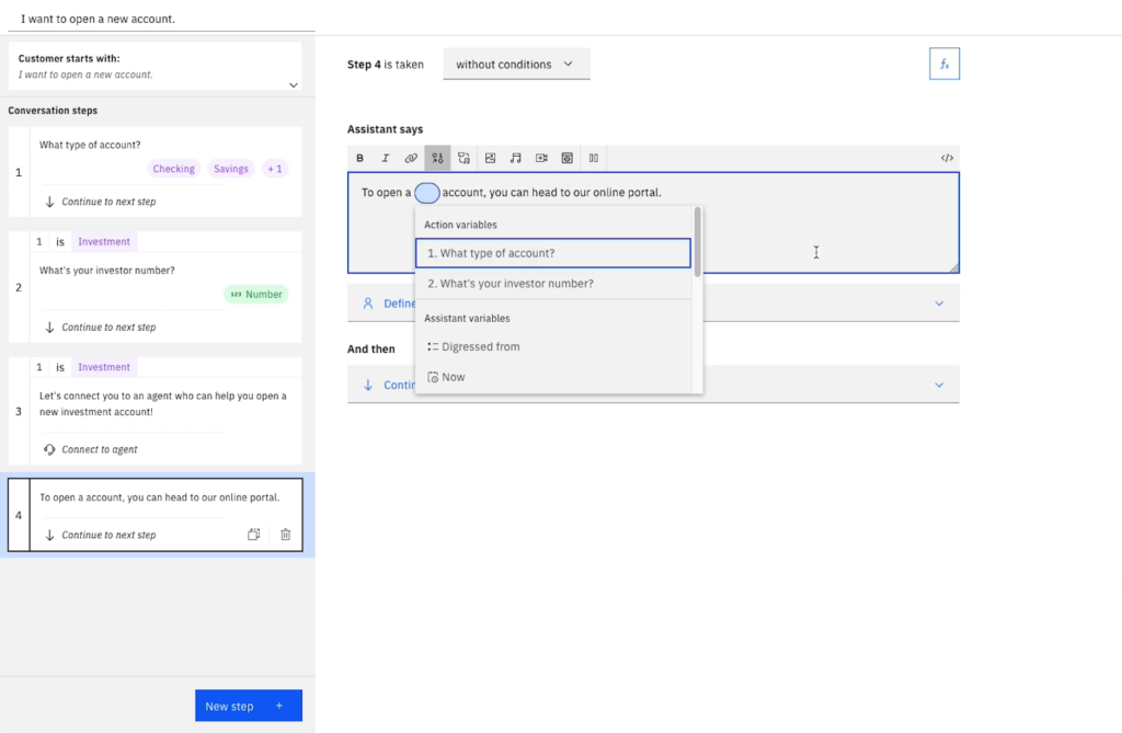 IBM Watsonx Assistant' conversational AI platform