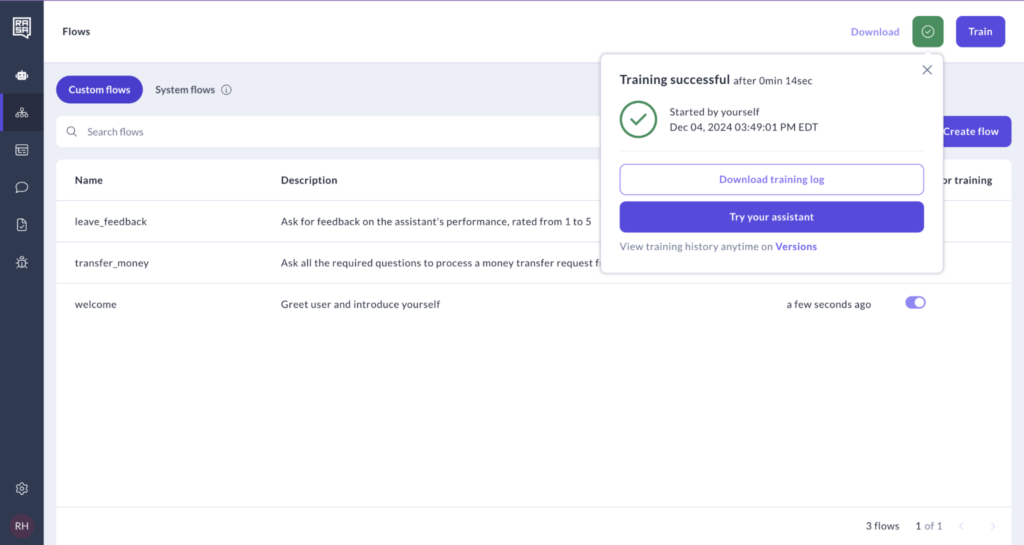Rasa' conversational AI platform