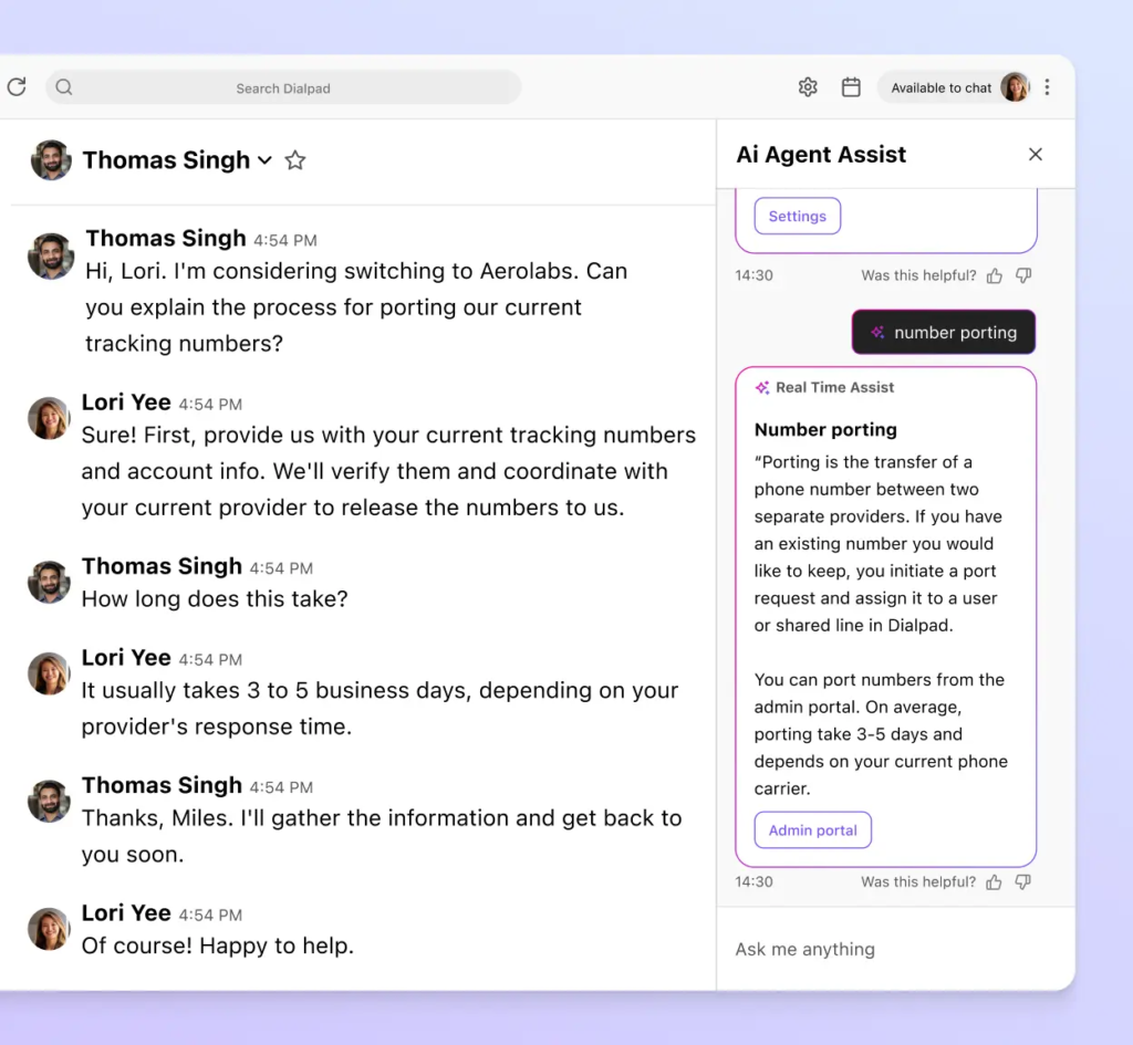Dialpad' conversational AI platform