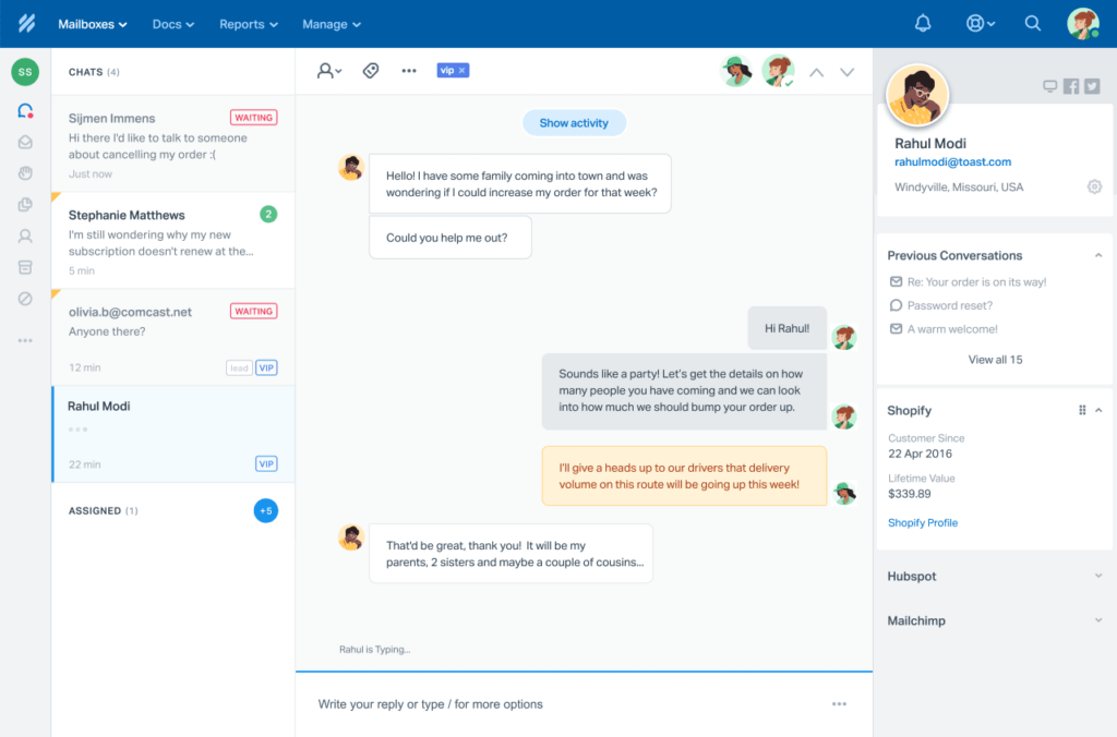 HelpScout dashboard