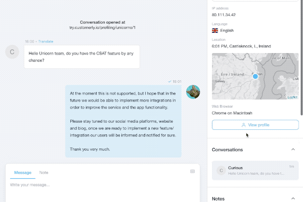 Add tag to follow up with the customer